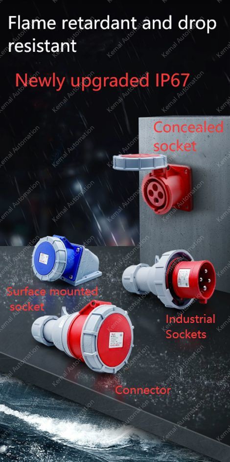 4 pole 125A exposed plug + socket