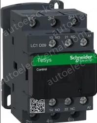 Schneider LC1D18M7C TeSys Deca 3P Contactor, 18A, 220VAC Coil, 1NO+1NC Auxiliary Contacts
