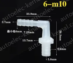 6-M10-M thread right angle elbow
