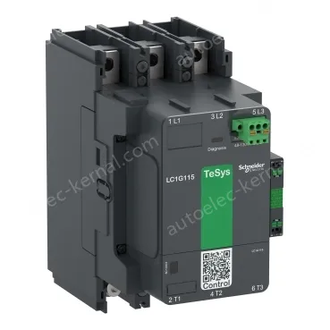 LC1G225KUEN Contactor, high power, TeSys Giga, standard version, 3 pole/NO, AC-3 <=440V 225A, 100-250VAC/DC coil