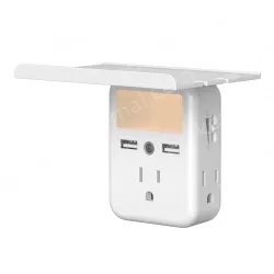 USB wall mountable outlet shelf