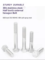 Half thread external hexagonal bolt M8*30